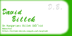 david billek business card